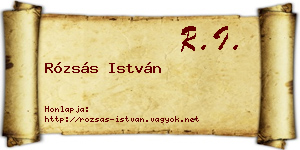Rózsás István névjegykártya